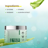 Riyo Herbs Aloe Vera Pure Gel With Vitamin E, Rosemary &amp; Pure Aloe Vera Extracts for Sunburn, Redness &amp; Dull Skin Treatment, Beneficial Properties...