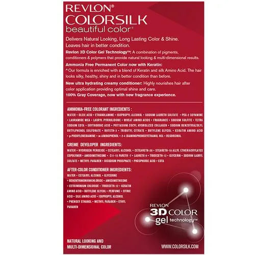 Revlon Colorsilk Hair Color - No Ammonia, With Keratin &amp; 3D Color Gel Technology, 155.61 g Medium Brown 4N