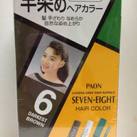 Seven Eight Hair Color Paon Covers Gray Hair Rapidly 6 Dark Brown 40g