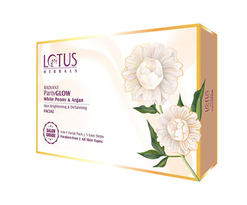 Lotus Herbals Radiant Partyglow White Peony &amp; Argan Skin Brightening &amp; Detaning Facial 4 In 1 Facial Pack,