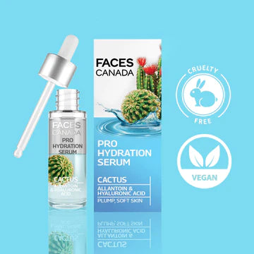 Faces Canada Pro Hydration Serum Cactus Allantoin & Hyaluronic Acid Plump, Soft, Skin 27ml