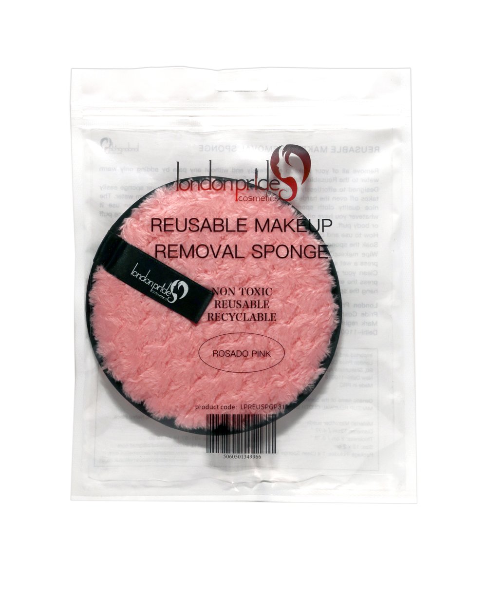 London Prime Reusable Makeup Removal Sponge Rosado Pink