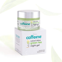 mCaffeine Green Tea Night Gel (50ml) with Vitamin C | Upto 72 Hrs Hydration and Reduces Fine Lines &amp; Dark Spots| Night Cream with Calming Aroma for a...