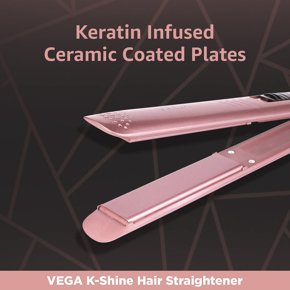 Vega K Shine Hair Straightener Keratin Infused Plates VHSH-28