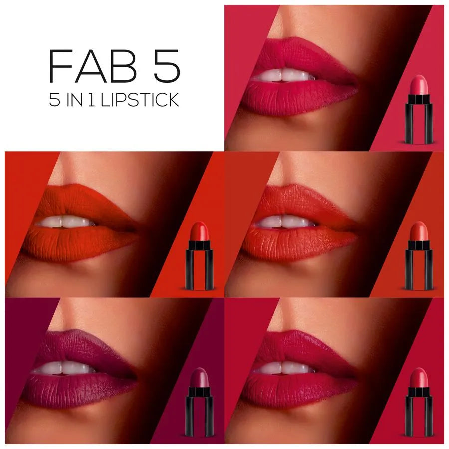 RENEE Fab 5 5-In-1 Lipstick - Alluring Shades, Moisturising, Enriched With Jojoba Oil, 7.5 g