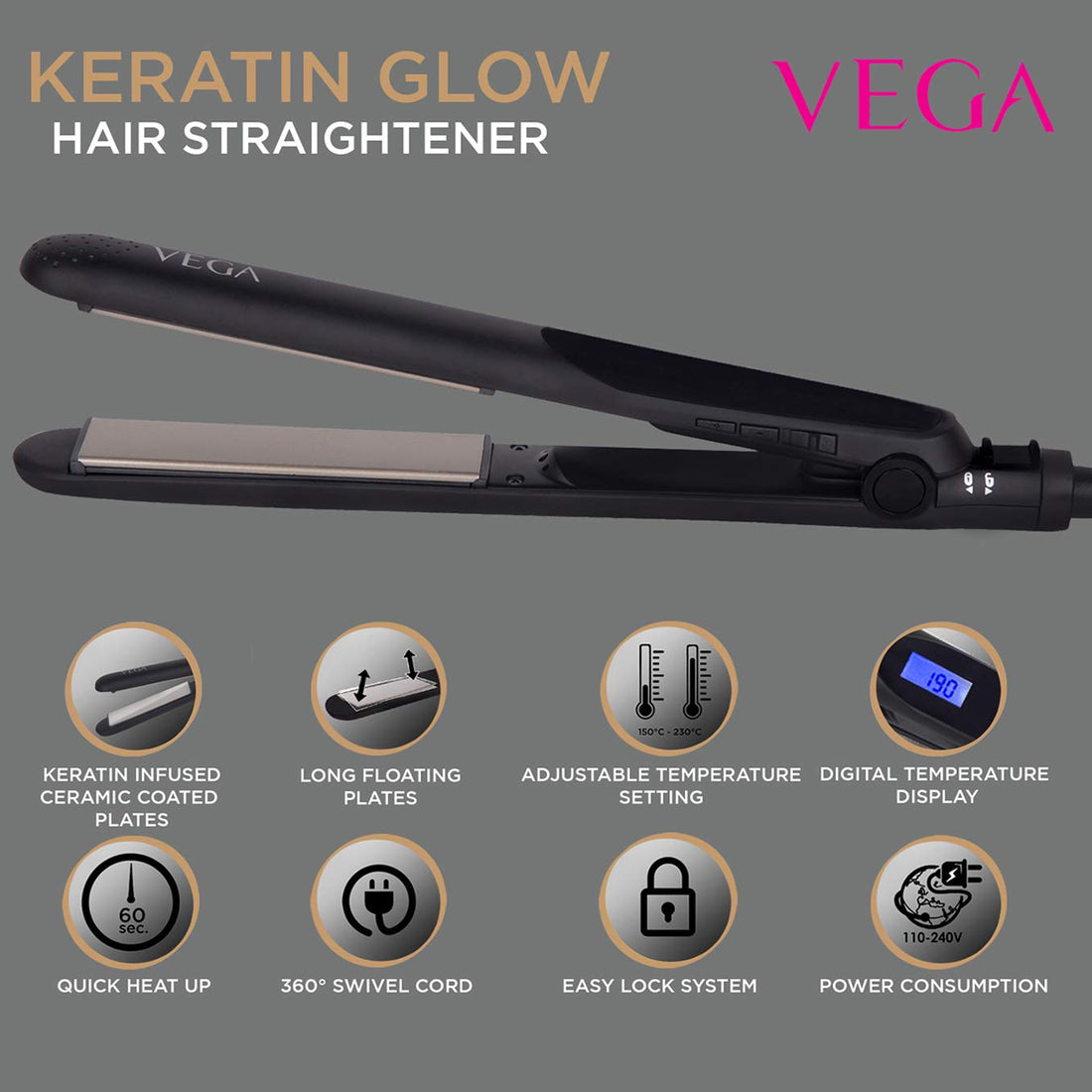 Vega vhsh 18 outlet hair straightener price