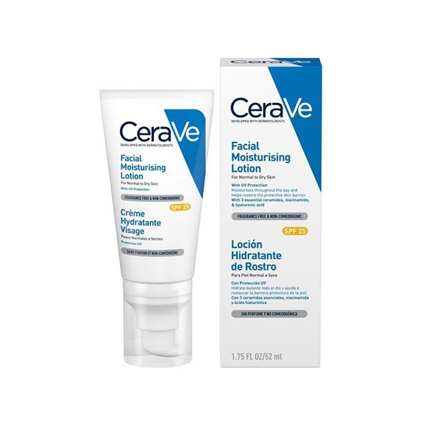 CeraVe Developed With Dermatologists aFacial Moisturising Lotion Spf 25 For Normal To Dry Skin 52ml