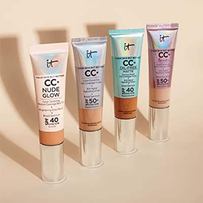 IT Cosmetics Your Skin But Better CC+ Cream, Fair (W) - Color Correcting  Cream, Full-Coverage Foundation, Hydrating Serum & SPF 50+ Sunscreen 