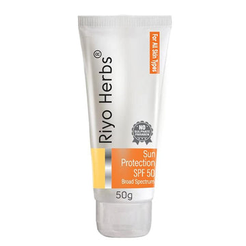 Riyo Herbs Sunscreen SPF50, With Aloe Vera &amp; Saffron for Sun Protection Cream - 50g