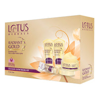 Lotus Radiant Gold Facial Kit for instant glow with 24K Pure Gold &amp; Papaya,4 easy steps  (Multiple use)