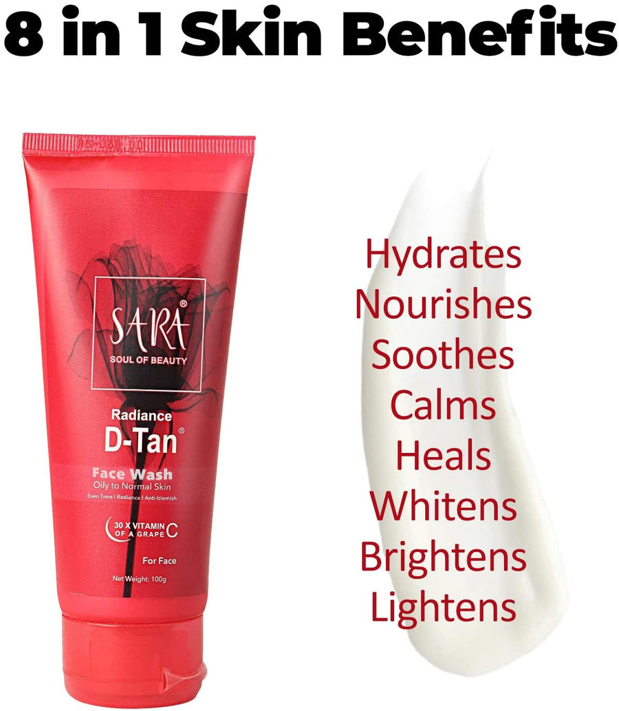 Sara Soul Of Beauty Radiance D Tan Face Wash All Skin Type 100g