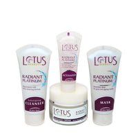 Lotus Radiant Platinum Anti-Ageing Facial Kit with 4 easy steps 170g (Multiple Use)