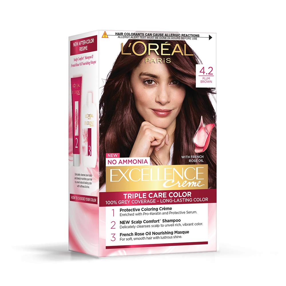 Loreal Paris Excellence Creme Triple Care Color 4.2 Plum Brown 100G+32ml