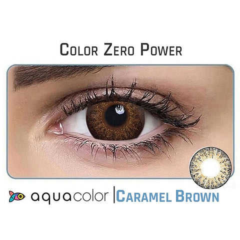 Aqua color Slip On Fashion On 10 lens pack PWR.0.00 Caramel Brown
