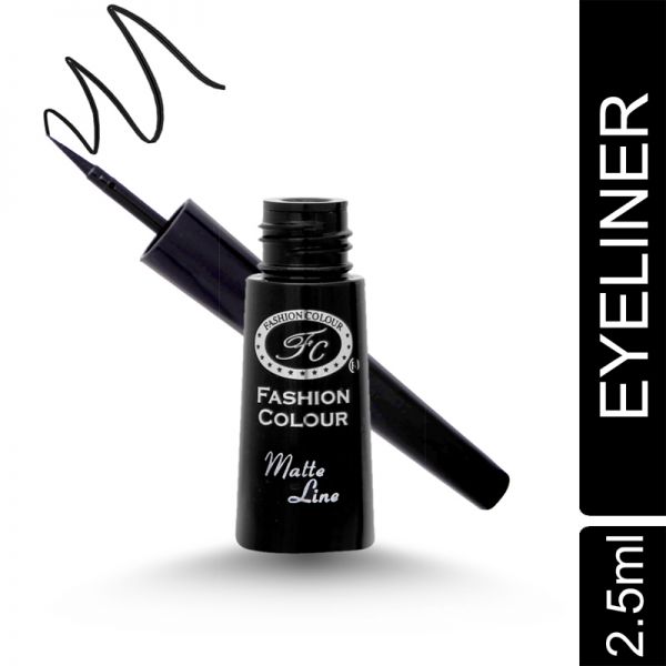 Fashion Colour Eye Liner Charm Of Curve 24H One Touch Shiny Black Matte 2.5ml