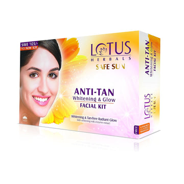 Lotus Safe Sun Anti Tan Whitening and Glow 4 in 1 Facial Kit