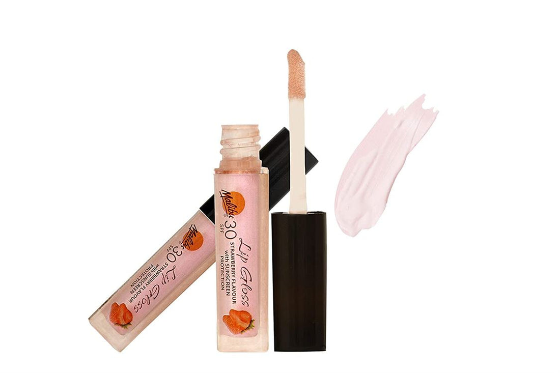 Malibu Vegan SPF 30 Lip Gloss Coconut &amp; Strawberry Flavour Combo 1.5mlx2