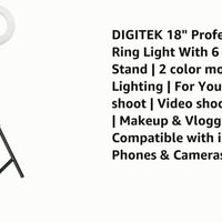 Digitek Ring Led Light 18" With Stand