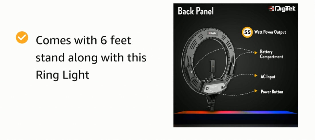 Digitek Ring Led Light 18" With Stand