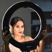 Digitek Platinum (DPRL-19H) Professional LED Ring Light Runs on AC/DC Power with No Shadow apertures, Ideal use for Makeup, Video Shoot, Fashion Photography & Many More