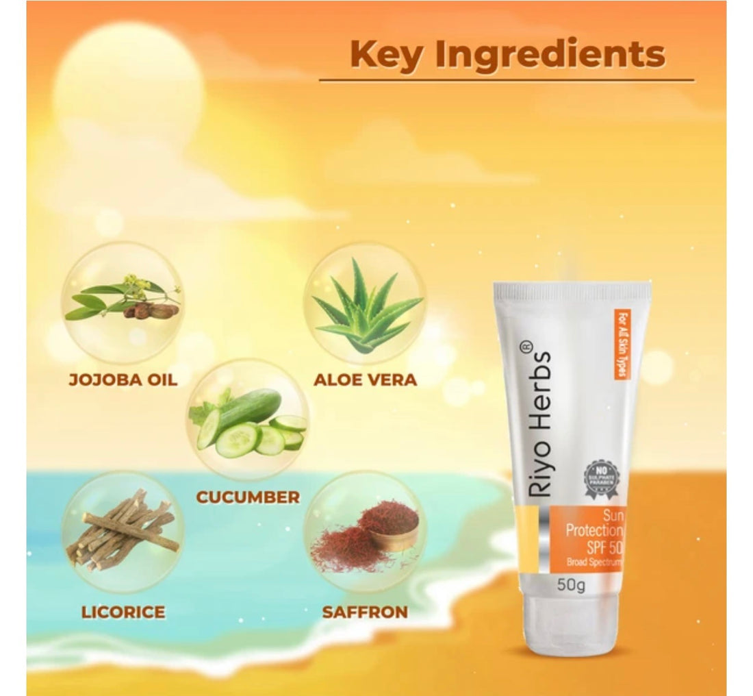 Riyo Herbs Sun Protection SPF 50 Broad Spectrum 50g ( For All Skin Types )