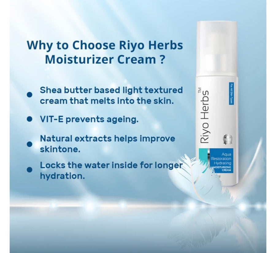 Riyo Herbs Aqua Restoration Hydrating Moisturizing Cream ( For All Skin Types ) 100ml