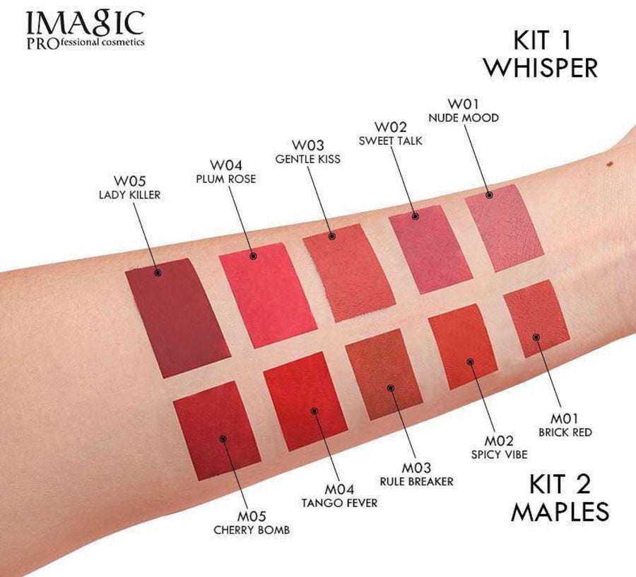 Imagic Professional Cosmetics Matte Liquid Lipstick Kit 2 Maples