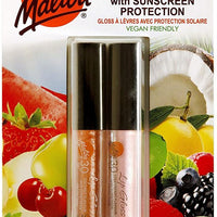 Malibu Vegan SPF 30 Lip Gloss Coconut &amp; Strawberry Flavour Combo 1.5mlx2