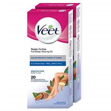 Veet Full Body Waxing Kit Sensitive Skin 20 Pcs