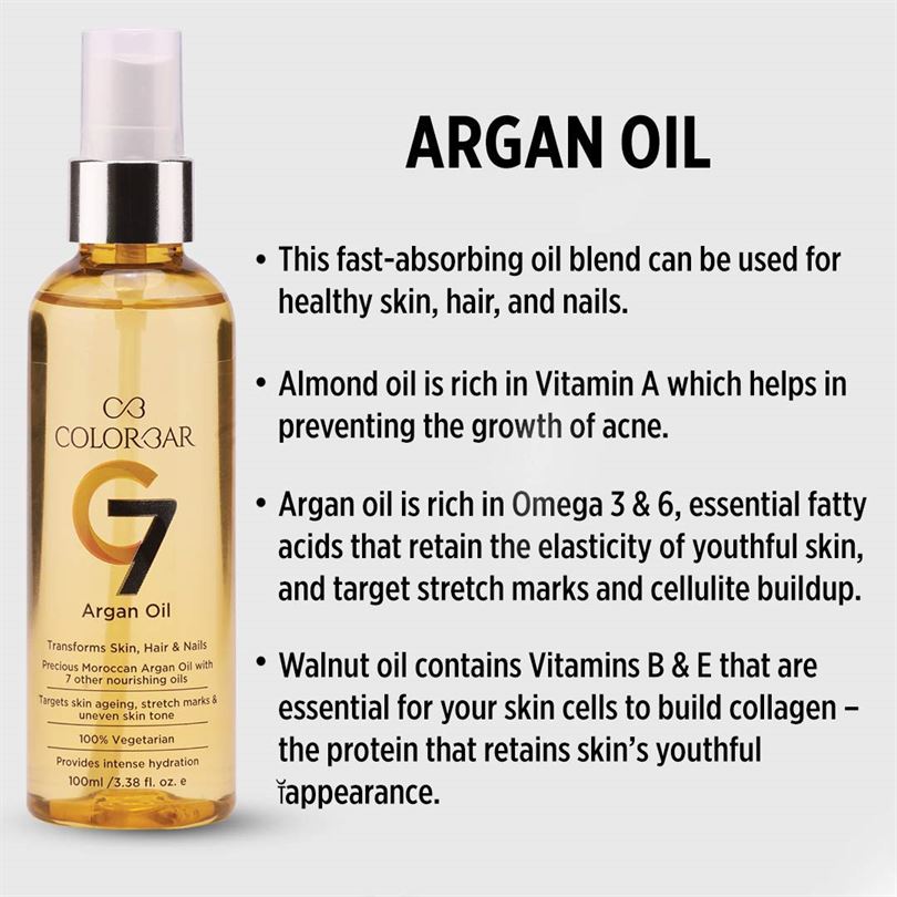 Colorbar Argan Oil Transforms Skin Hair &amp; Nails 100ml